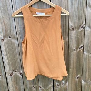 KAIN Label Silk Orange tan Sleeveless Tank Top Blouse size Small Classic